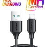 جوي روم كابل USB إلى لايتنينج للشحن السريع ومزامنة البيانات بقوة 2.4 أمبير لجهاز آيفون وآي باد بطول 1 متر أسود
