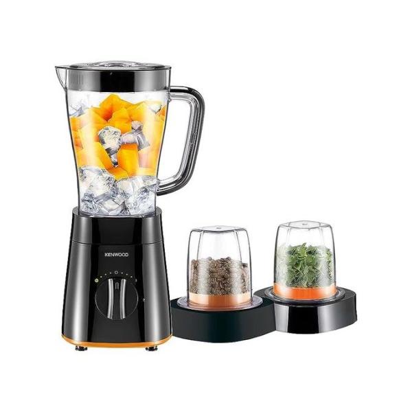 Kenwood خلاط صنع العصائر بقوة 500 وات مع مطحنة ومفرمة ووظيفة سحق الثلج من كينوود- لون اسود- موديل BLP15.360BK
