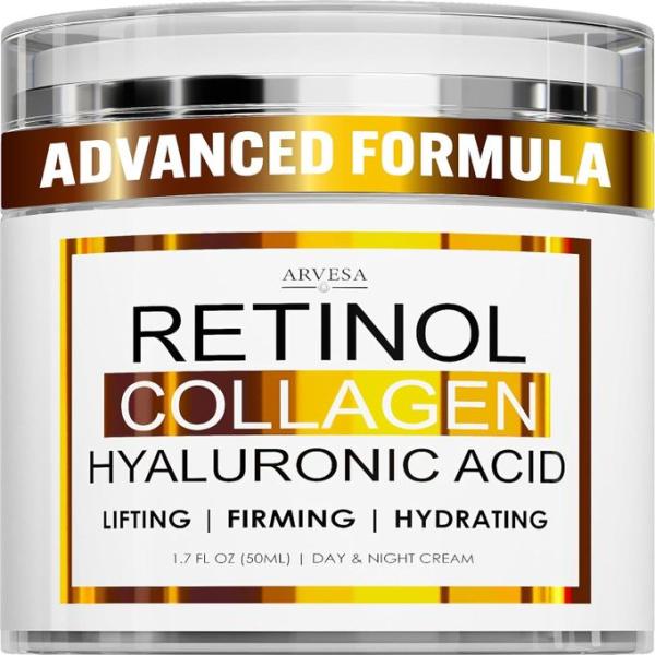 Collagen Retinol Cream for Face - Facial Moisturizer with Collagen and Hyaluronic Acid - Hydrating Wrinkle Cream for Women and Men - Anti - Made in USA