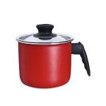 Trueval طقم حلل تيفلون ، بغطاء ستانلس ستيل، 15 قطعه - احمر