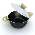 Lazord طقم اوانى طهى جرانيت برو - 9 قطع - اسود